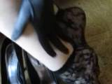 MistressMonique - Meine sexy Nylon Socken aus schwarzer Spitze