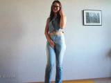 SexyRinaDi - Benetzungs Light Blue Jeans