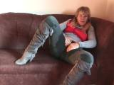 jeansledernass - sau geile,graue jeansröhre