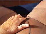 nylonjunge - Nylon Test in Sonne auf Balkon